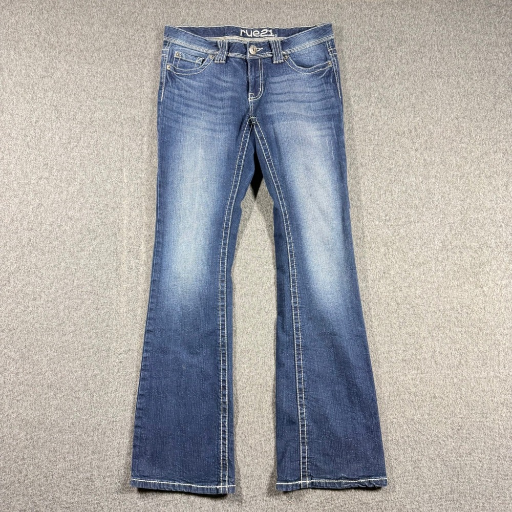 Y2K Rue21 Womens Bootcut Jeans‎ Low Rise Contrast Stitch Size 5/6 31x32